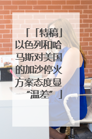 「特稿」以色列和哈马斯对美国的加沙停火方案态度显“温差”