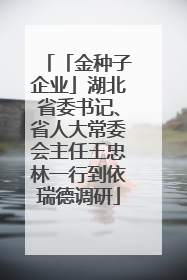 「金种子企业」湖北省委书记、省人大常委会主任王忠林一行到依瑞德调研