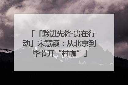 「黔进先锋·贵在行动」宋慧颖：从北京到毕节开“村咖”