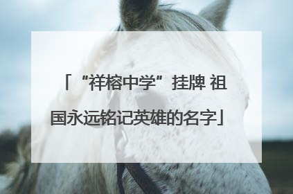 “祥榕中学”挂牌 祖国永远铭记英雄的名字
