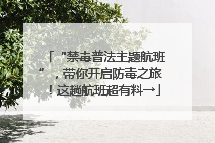 “禁毒普法主题航班”，带你开启防毒之旅！这趟航班超有料→