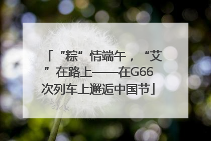 “粽”情端午，“艾”在路上——在G66次列车上邂逅中国节