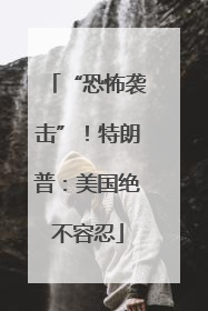 “恐怖袭击”！特朗普：美国绝不容忍