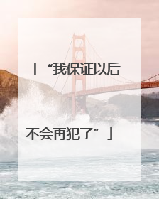 “我保证以后不会再犯了”