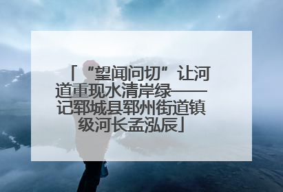 “望闻问切”让河道重现水清岸绿——记郓城县郓州街道镇级河长孟泓辰
