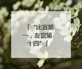 “比赛第一，友谊第十四”
