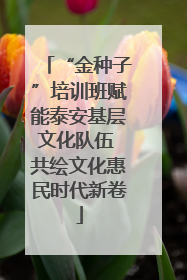 “金种子”培训班赋能泰安基层文化队伍 共绘文化惠民时代新卷