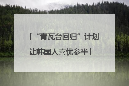 “青瓦台回归”计划让韩国人喜忧参半