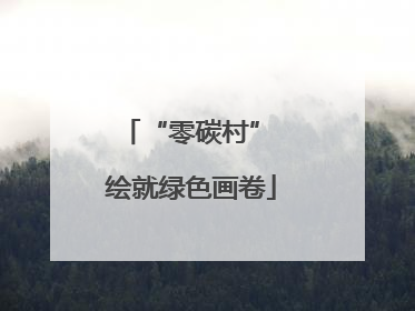 “零碳村” 绘就绿色画卷