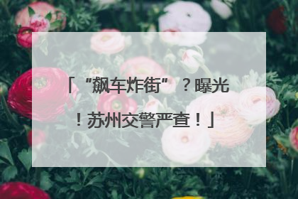 “飙车炸街”？曝光！苏州交警严查！