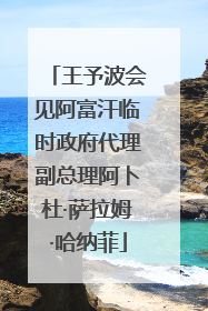 王予波会见阿富汗临时政府代理副总理阿卜杜·萨拉姆·哈纳菲