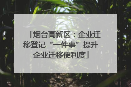 烟台高新区：企业迁移登记“一件事”提升企业迁移便利度