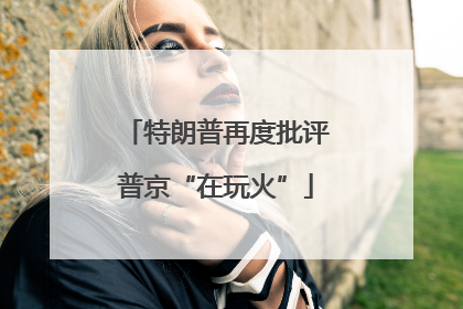 特朗普再度批评普京“在玩火”
