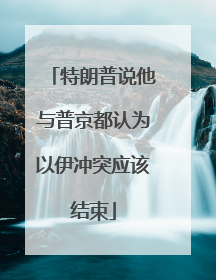 特朗普说他与普京都认为以伊冲突应该结束