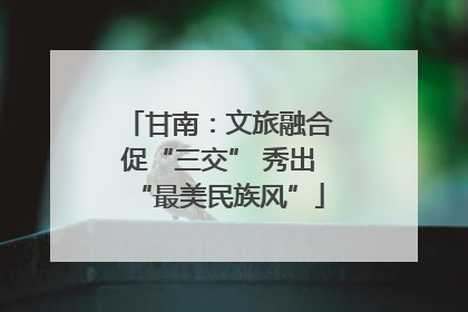 甘南：文旅融合促“三交” 秀出“最美民族风”