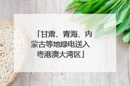 甘肃、青海、内蒙古等地绿电送入粤港澳大湾区