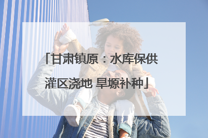 甘肃镇原：水库保供 灌区浇地 旱塬补种