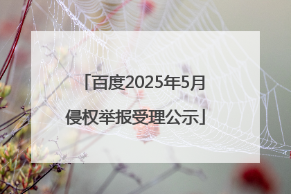 百度2025年5月侵权举报受理公示