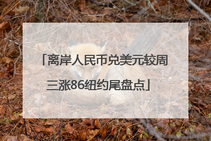 离岸人民币兑美元较周三涨86纽约尾盘点