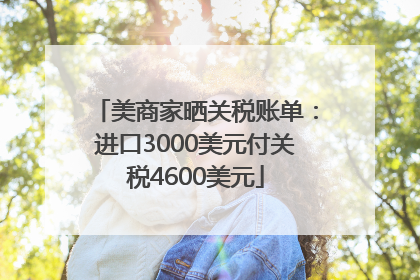 美商家晒关税账单：进口3000美元付关税4600美元