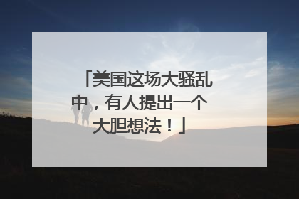 美国这场大骚乱中，有人提出一个大胆想法！