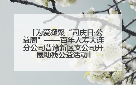 为爱凝聚“司庆日·公益周”——百年人寿大连分公司普湾新区支公司开展助残公益活动