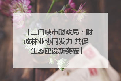 三门峡市财政局：财政林业协同发力 共促生态建设新突破