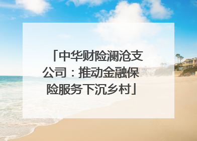 中华财险澜沧支公司：推动金融保险服务下沉乡村