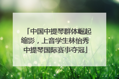 中国中提琴群体崛起缩影，上音学生林怡秀中提琴国际赛事夺冠