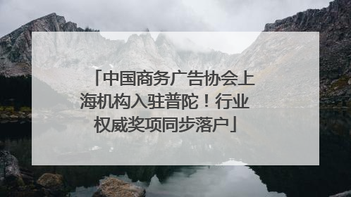 中国商务广告协会上海机构入驻普陀！行业权威奖项同步落户