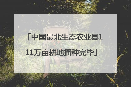 中国最北生态农业县111万亩耕地播种完毕