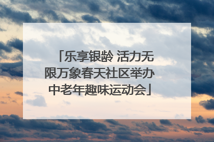 乐享银龄 活力无限万象春天社区举办中老年趣味运动会