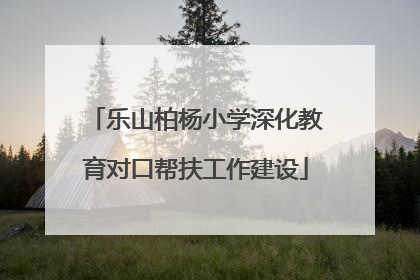 乐山柏杨小学深化教育对口帮扶工作建设