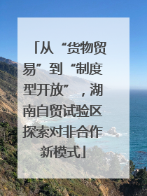从“货物贸易”到“制度型开放”，湖南自贸试验区探索对非合作新模式
