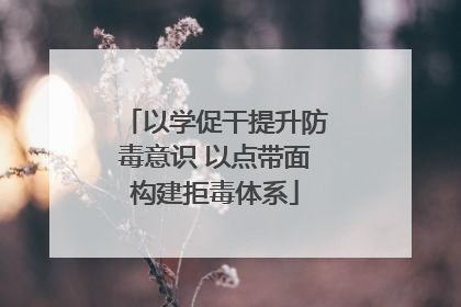 以学促干提升防毒意识 以点带面构建拒毒体系