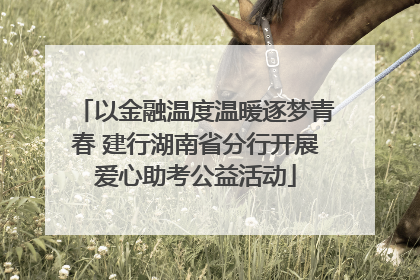 以金融温度温暖逐梦青春 建行湖南省分行开展爱心助考公益活动