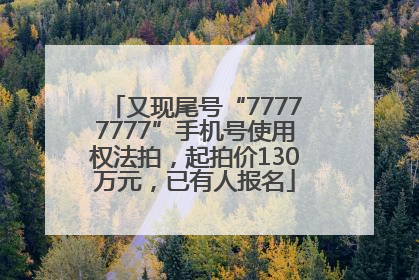 又现尾号“77777777”手机号使用权法拍，起拍价130万元，已有人报名