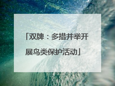 双牌：多措并举开展鸟类保护活动
