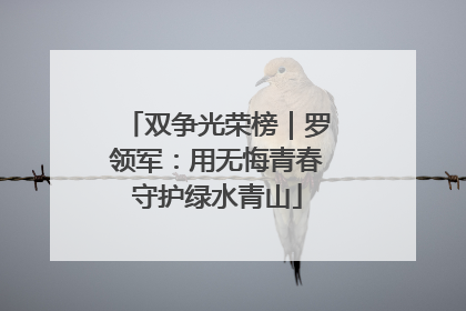 双争光荣榜｜罗领军：用无悔青春守护绿水青山