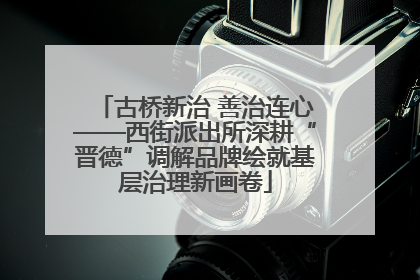 古桥新治 善治连心——西街派出所深耕“晋德”调解品牌绘就基层治理新画卷
