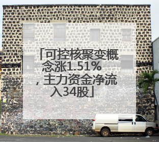 可控核聚变概念涨1.51%，主力资金净流入34股