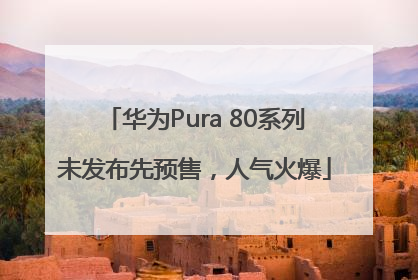 华为Pura 80系列未发布先预售，人气火爆