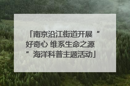 南京沿江街道开展“好奇心 维系生命之源”海洋科普主题活动