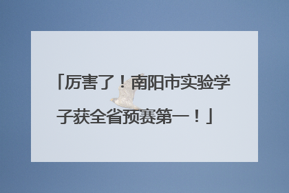 厉害了！南阳市实验学子获全省预赛第一！