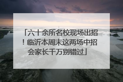 六十余所名校现场出招！临沂本周末这两场中招会家长千万别错过