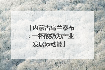 内蒙古乌兰察布：一杯酸奶为产业发展添动能