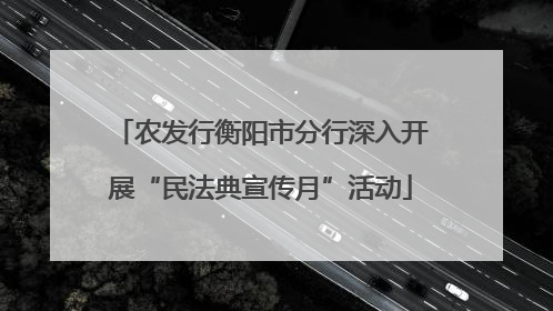 农发行衡阳市分行深入开展“民法典宣传月”活动