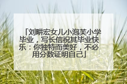 刘畊宏女儿小泡芙小学毕业，写长信祝其毕业快乐：你独特而美好，不必用分数证明自己