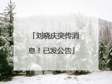 刘晓庆突传消息！已发公告