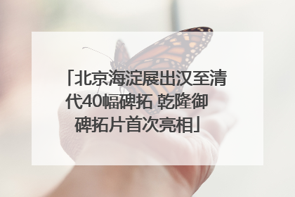 北京海淀展出汉至清代40幅碑拓 乾隆御碑拓片首次亮相
